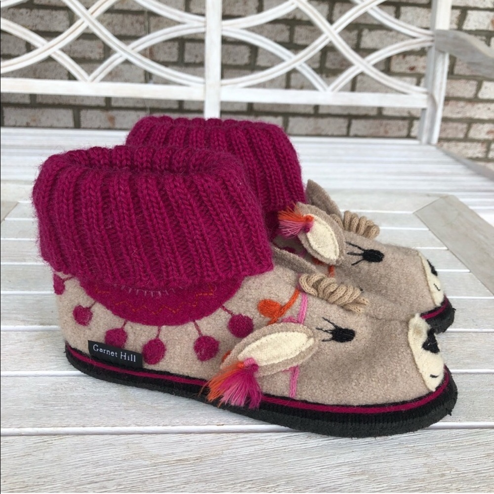 Girls Wool Slippers Garnet Hill Size 1